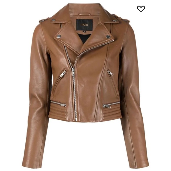 maje Basalt leather jacket T36 camel color - Picture 2 of 5